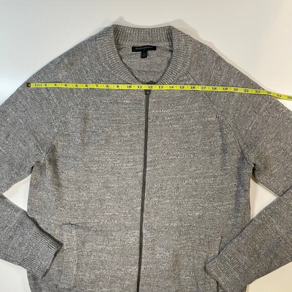 Banana Republic Men’s Sz L Gray Zip Cardigan Sweater 100% Cotton Natural fiber - Picture 3 of 9